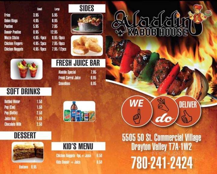 Aladdin Kabob House - Drayton Valley, AB menu_pic