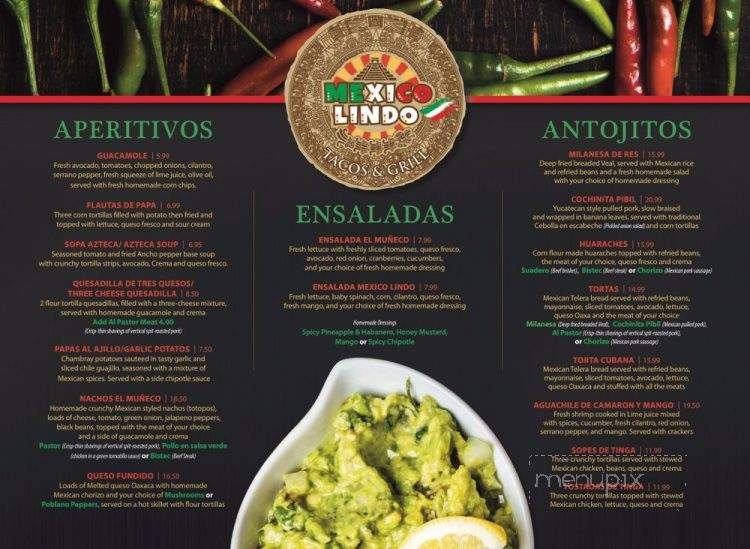 Mexico Lindo Tacos & Grill - Sherwood Park, AB menu_pic