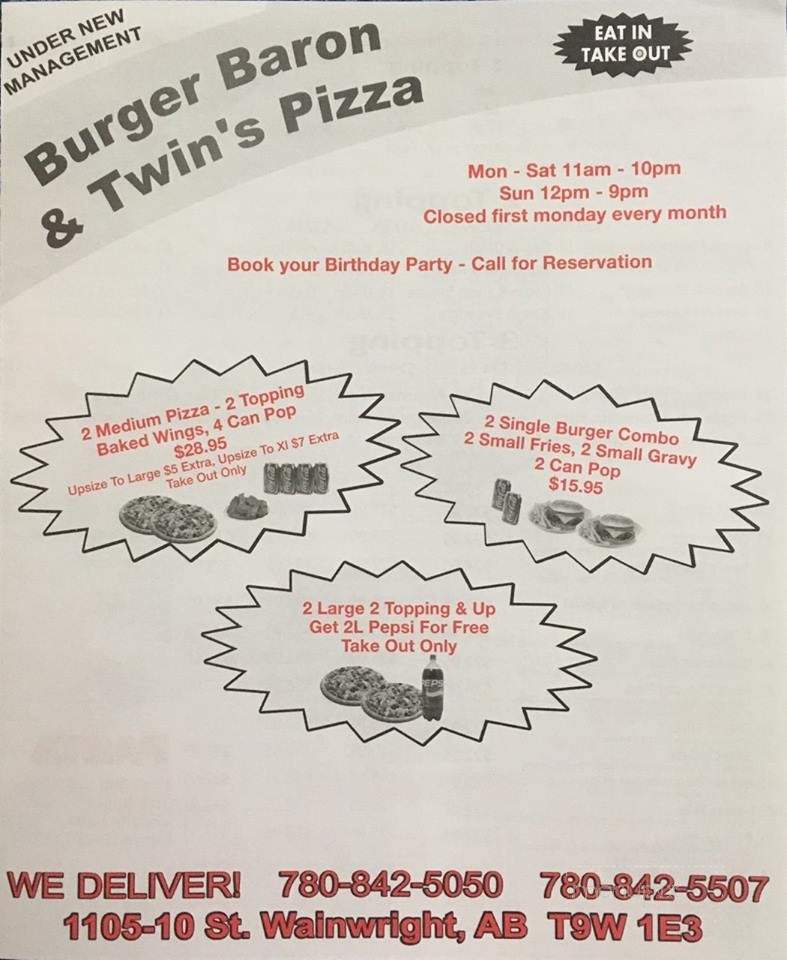 Burger Baron - Wainwright, AB menu_pic