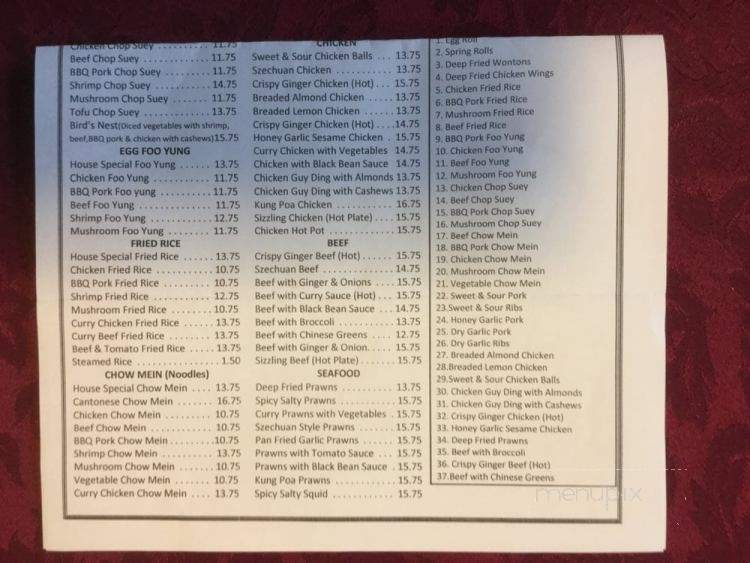 Lucky Panda - Valemount, BC menu_pic