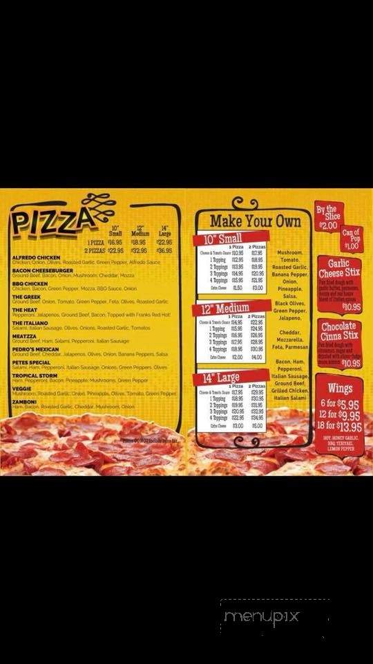 Pete's Pizza - Chase, BC menu_pic