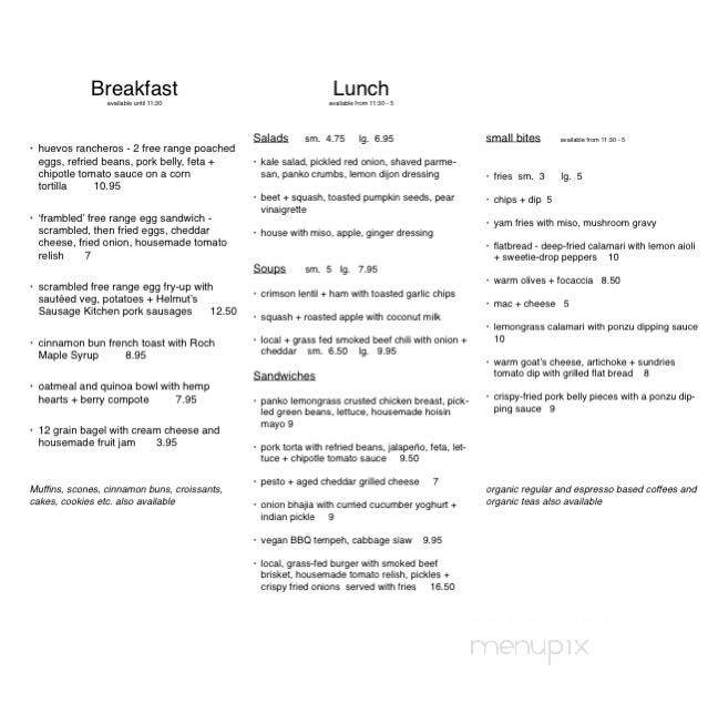 Union Kitchen - Summerland, BC menu_pic