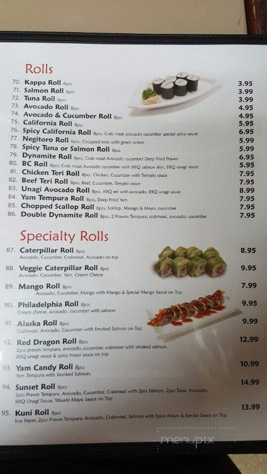 Sushi Kuni - Chemainus, BC menu_pic