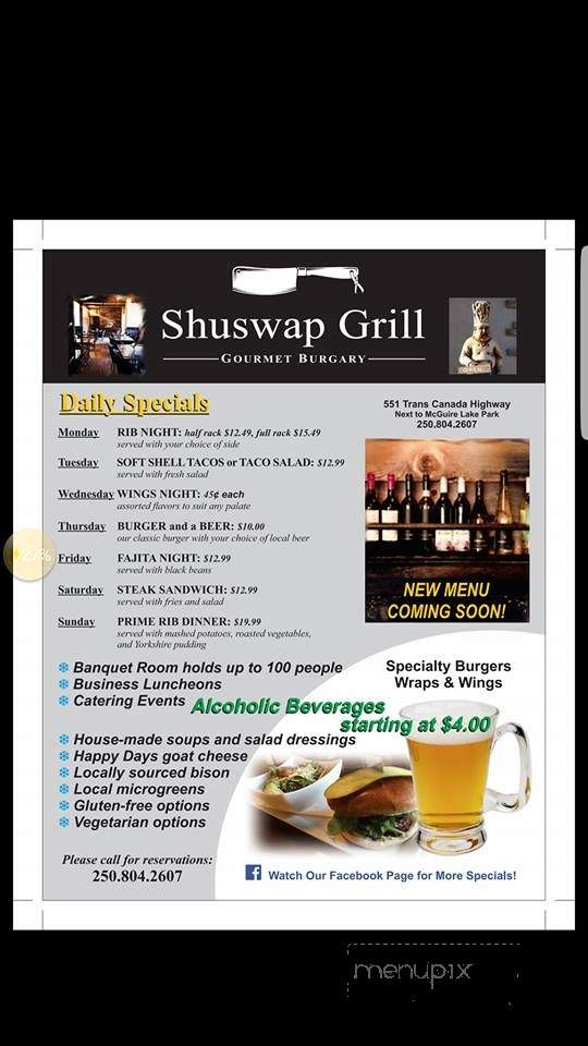 Shuswap Grill - Salmon Arm, BC menu_pic