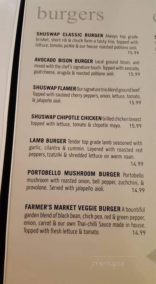 Shuswap Grill - Salmon Arm, BC menu_pic