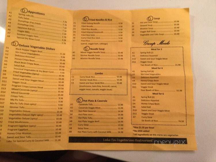 Lake Tai Restaurant - Kelowna, BC menu_pic