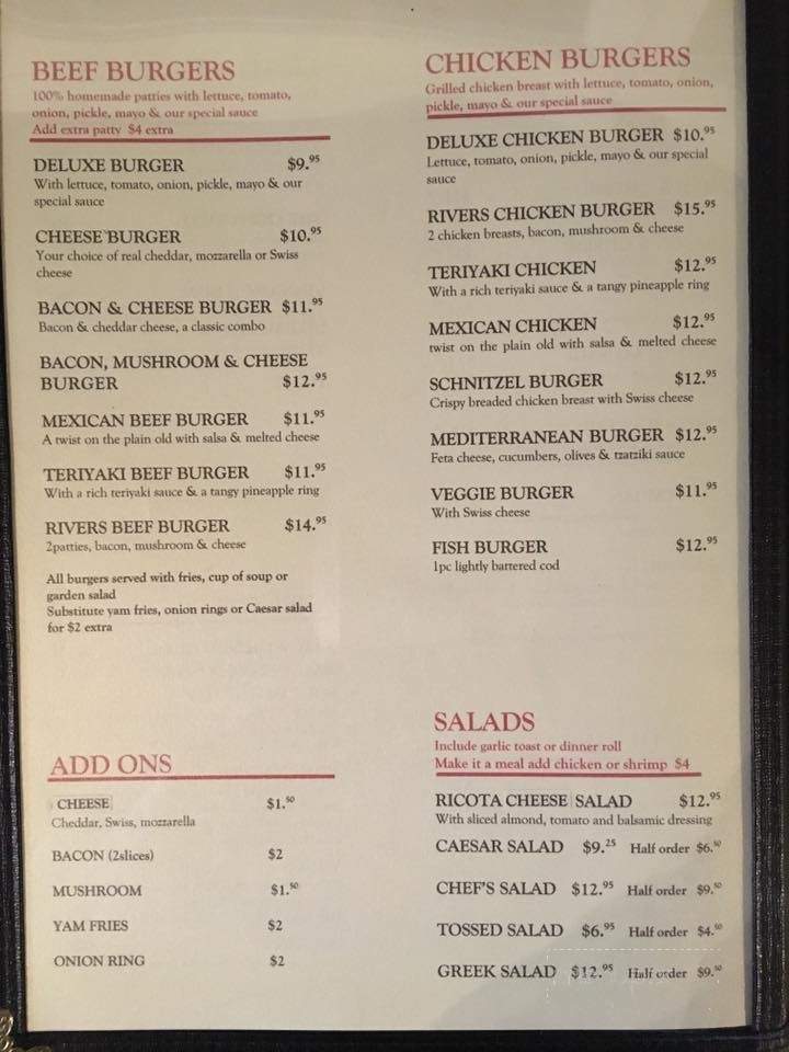 Rivers Restaurant - Chilliwack, BC menu_pic
