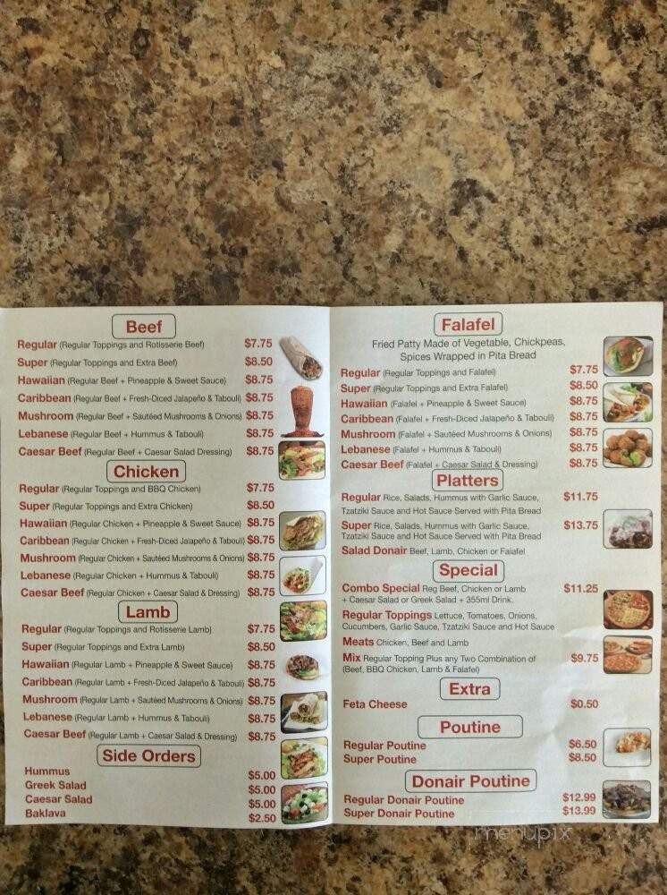 ABC Donair Zone - Abbotsford, BC menu_pic