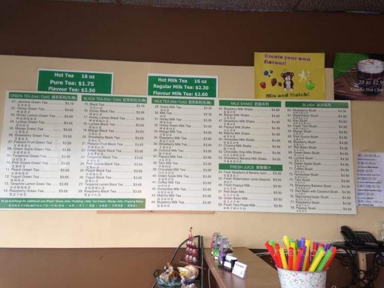 Tea One - Maple Ridge, BC menu_pic