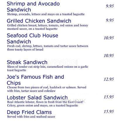 Joe's Atlantic Grill - Port Moody, BC menu_pic