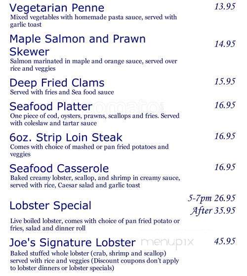 Joe's Atlantic Grill - Port Moody, BC menu_pic