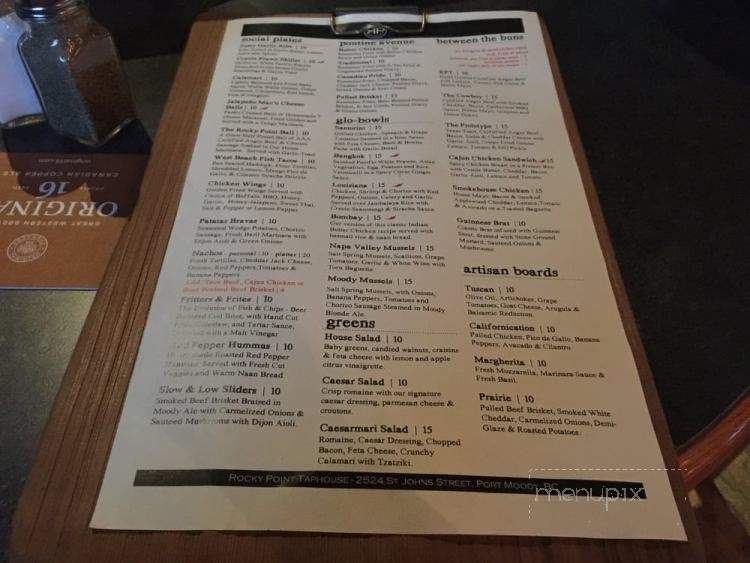 Rocky Point Taphouse - Port Moody, BC menu_pic