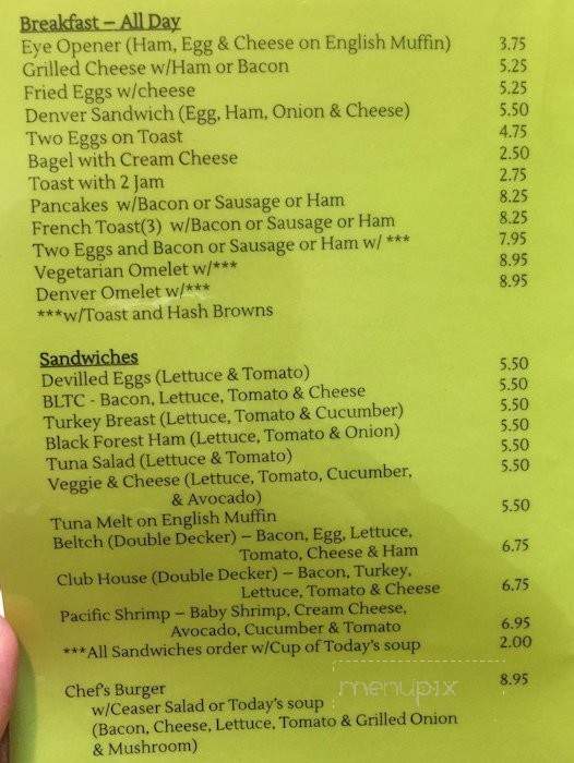 Cafe Bonjour - Burnaby, BC menu_pic