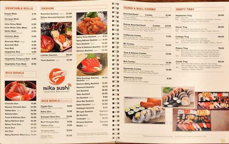 Mika Sushi - Coquitlam, BC menu_pic