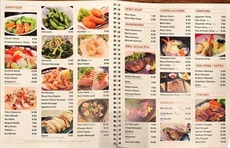 Mika Sushi - Coquitlam, BC menu_pic