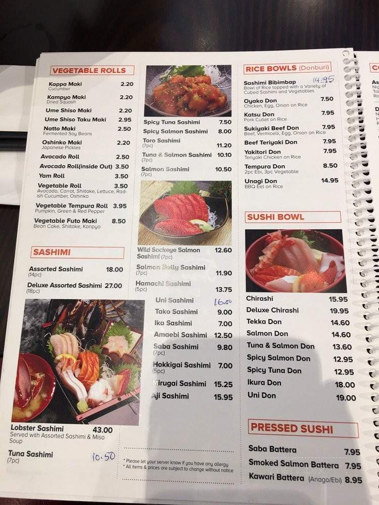 Mika Sushi - Coquitlam, BC menu_pic