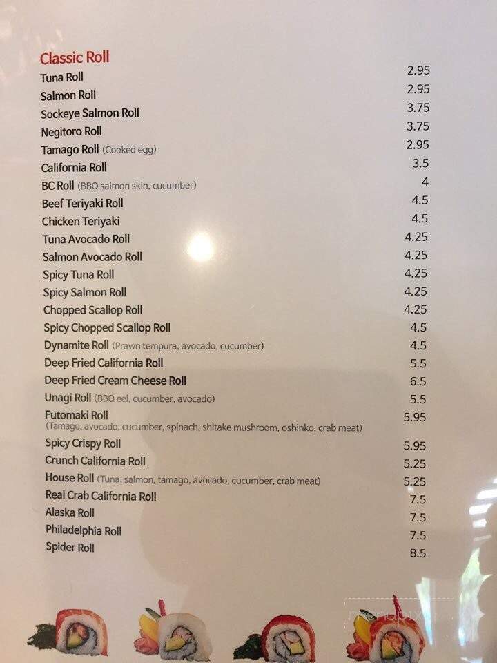 Sushi Modo - Burnaby, BC menu_pic