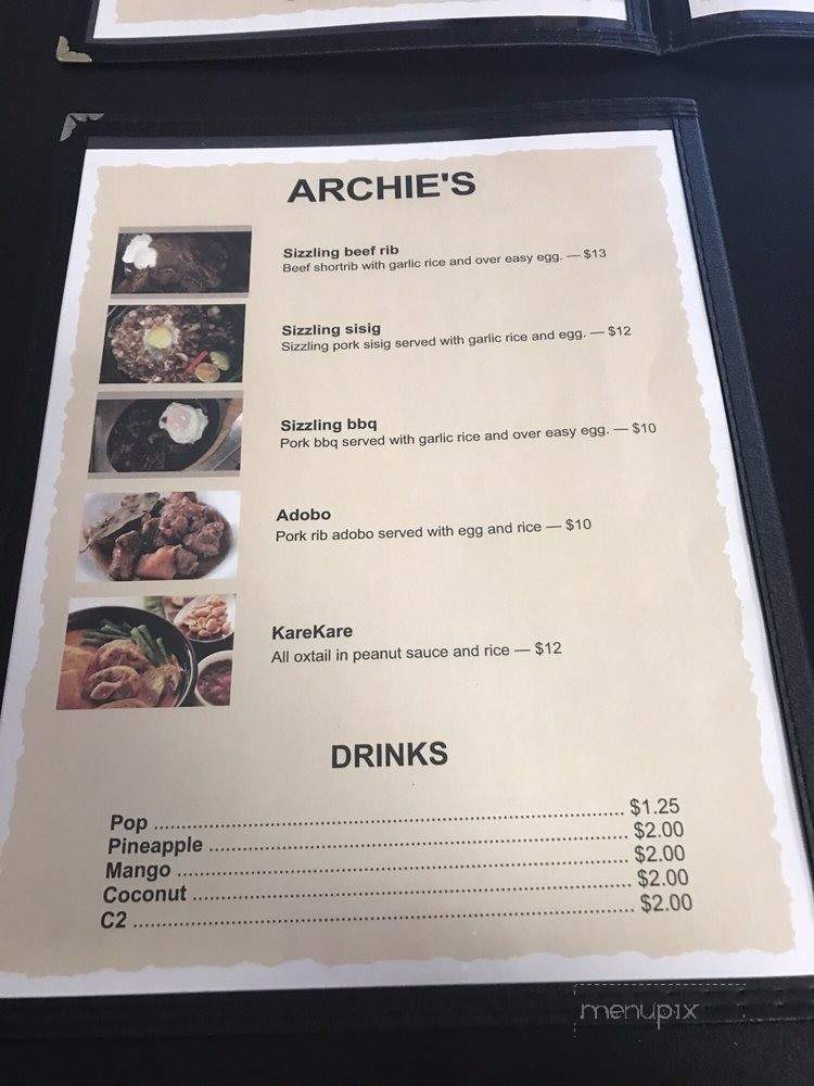Archie's BBQ - Surrey, BC menu_pic