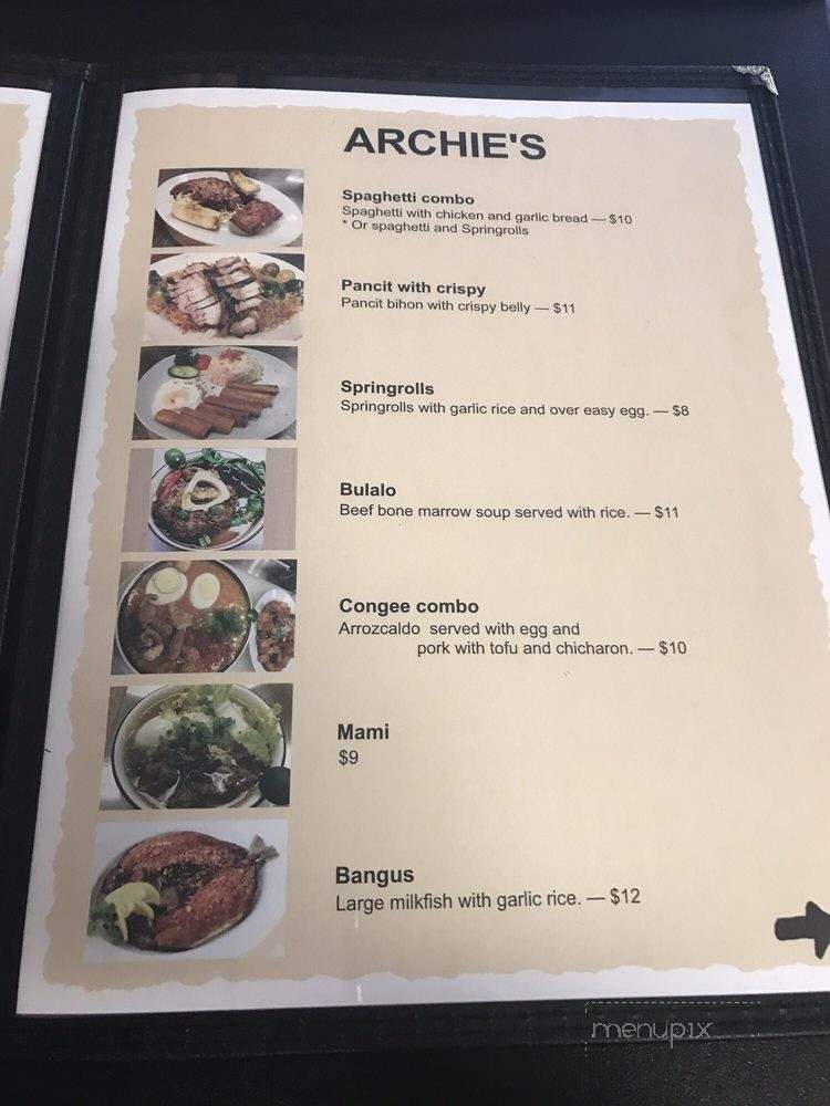 Archie's BBQ - Surrey, BC menu_pic