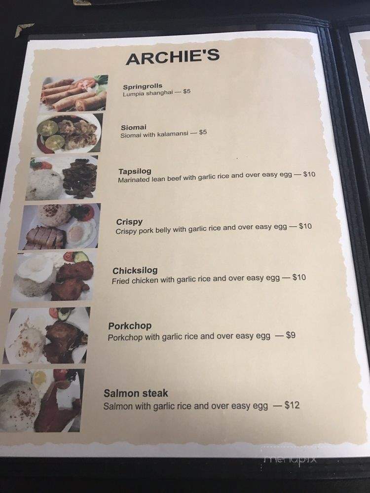 Archie's BBQ - Surrey, BC menu_pic