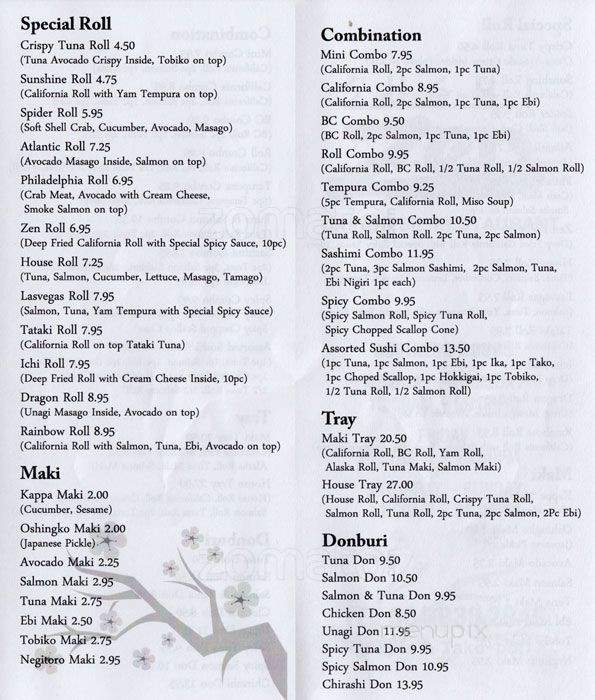 Sushi Zen - Surrey, BC menu_pic