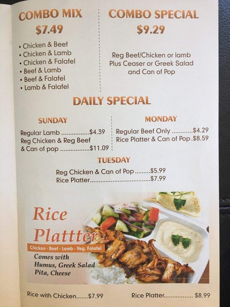 Donair Affair - Surrey, BC menu_pic