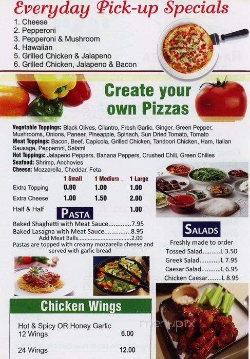Harrys pizza and curry house - Surrey, BC menu_pic