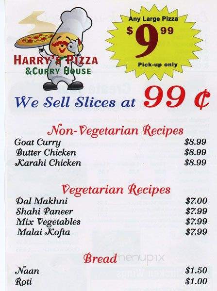 Harrys pizza and curry house - Surrey, BC menu_pic