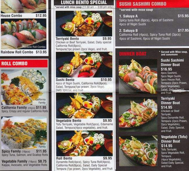Sakuya - Surrey, BC menu_pic