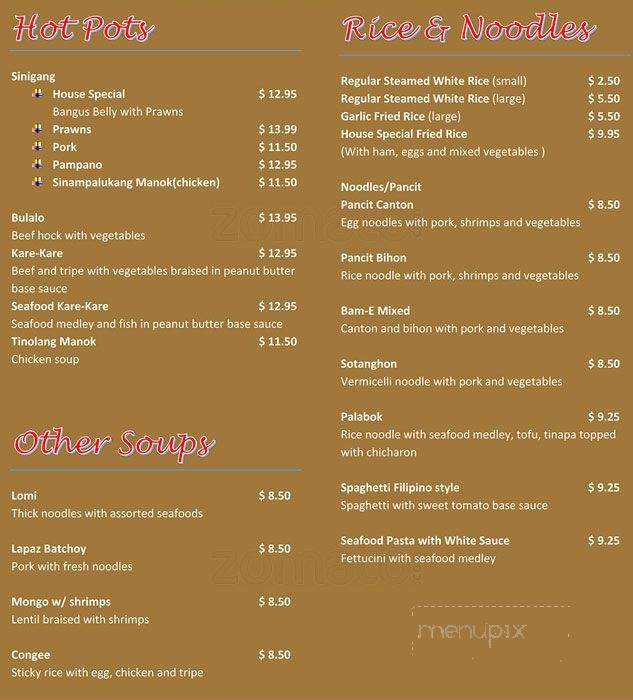 Bing's Kitchenette - Greater Vancouver, BC menu_pic
