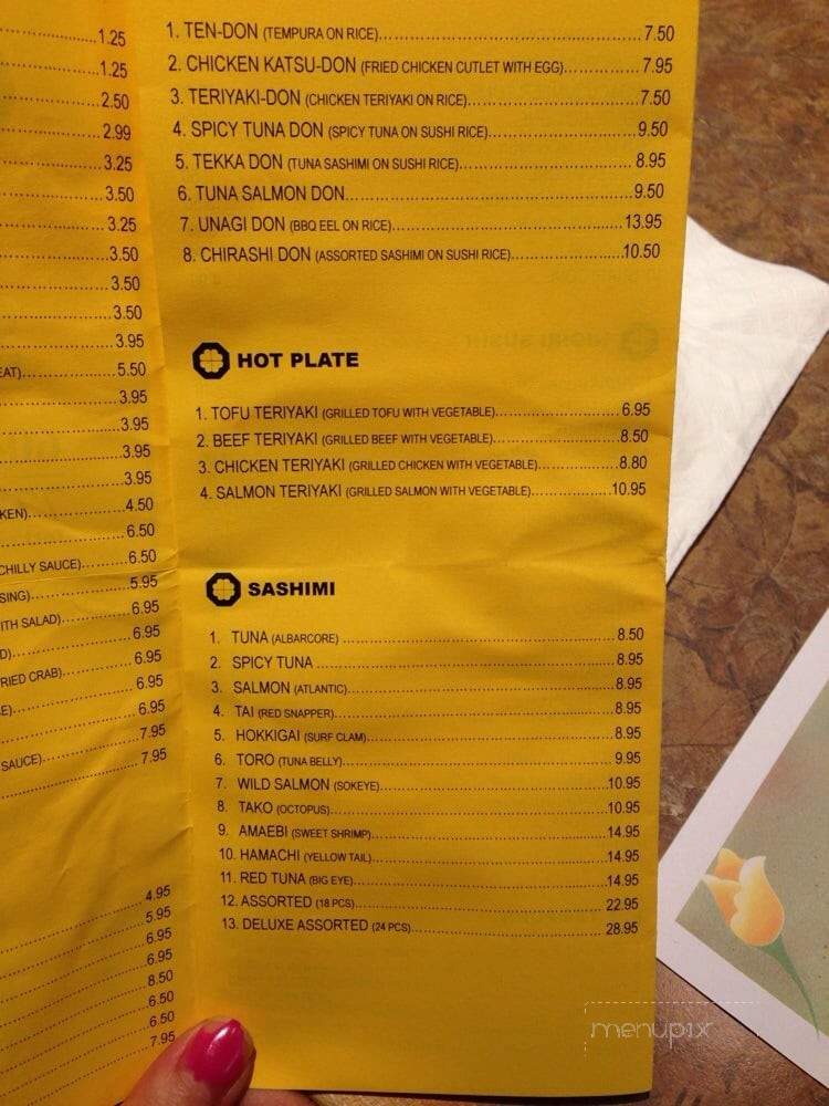  Menu  of Gaya  Sushi in Burnaby BC V5A 2S8