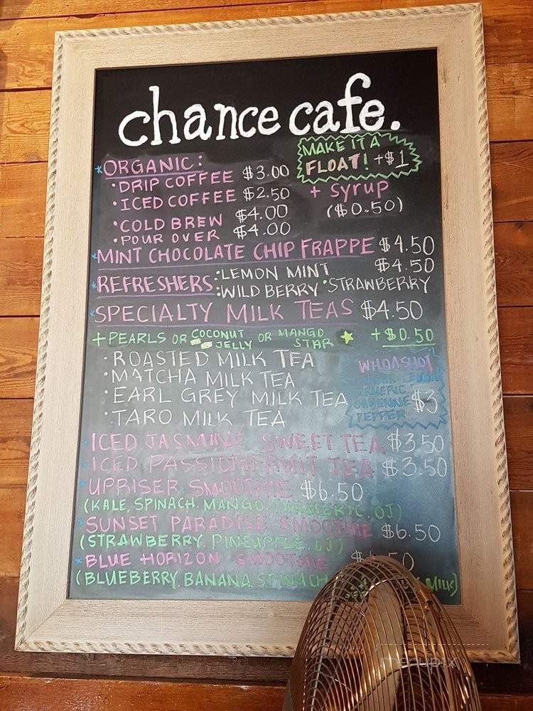 Chance Cafe - Vancouver, BC menu_pic