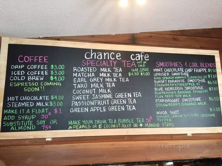 Chance Cafe - Vancouver, BC menu_pic