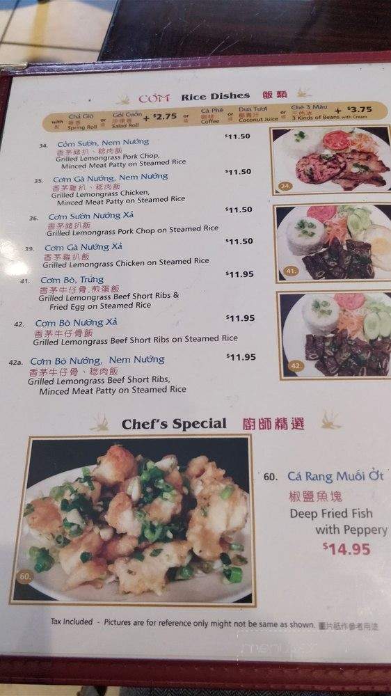 Hoang Yen - Vancouver, BC menu_pic