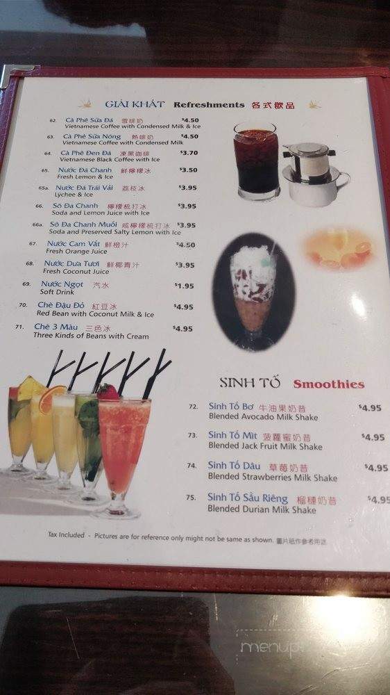 Hoang Yen - Vancouver, BC menu_pic