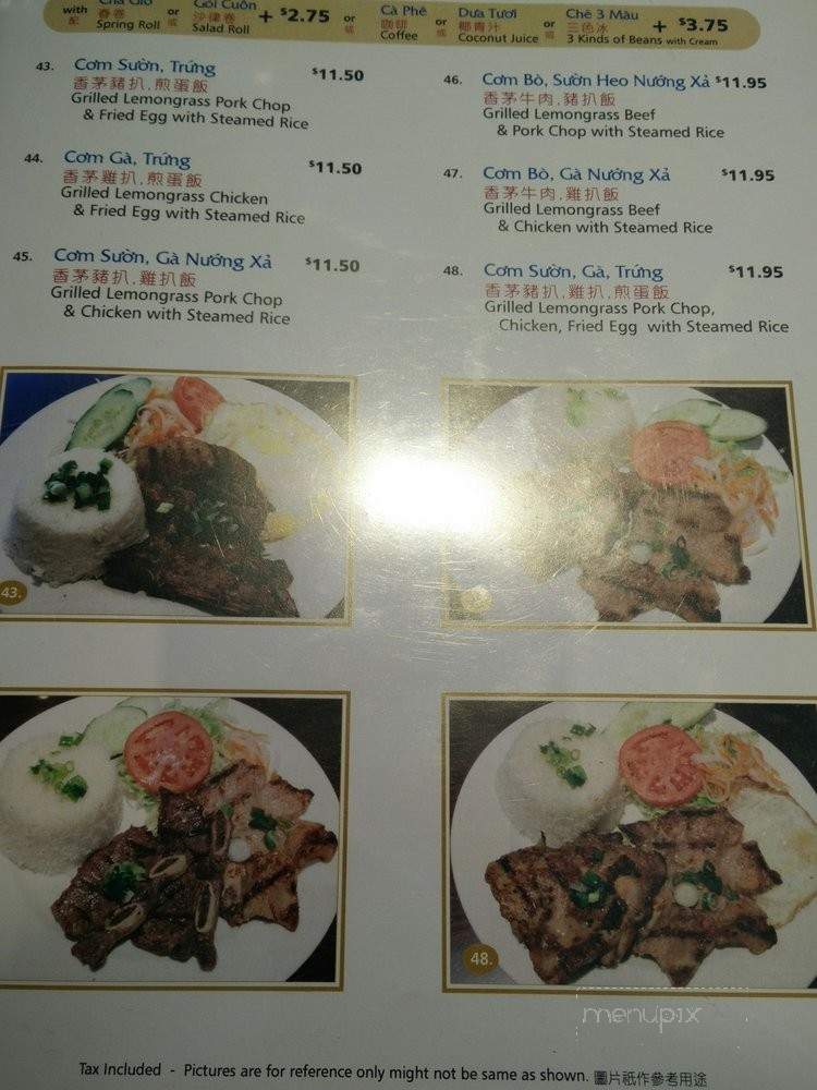 Hoang Yen - Vancouver, BC menu_pic
