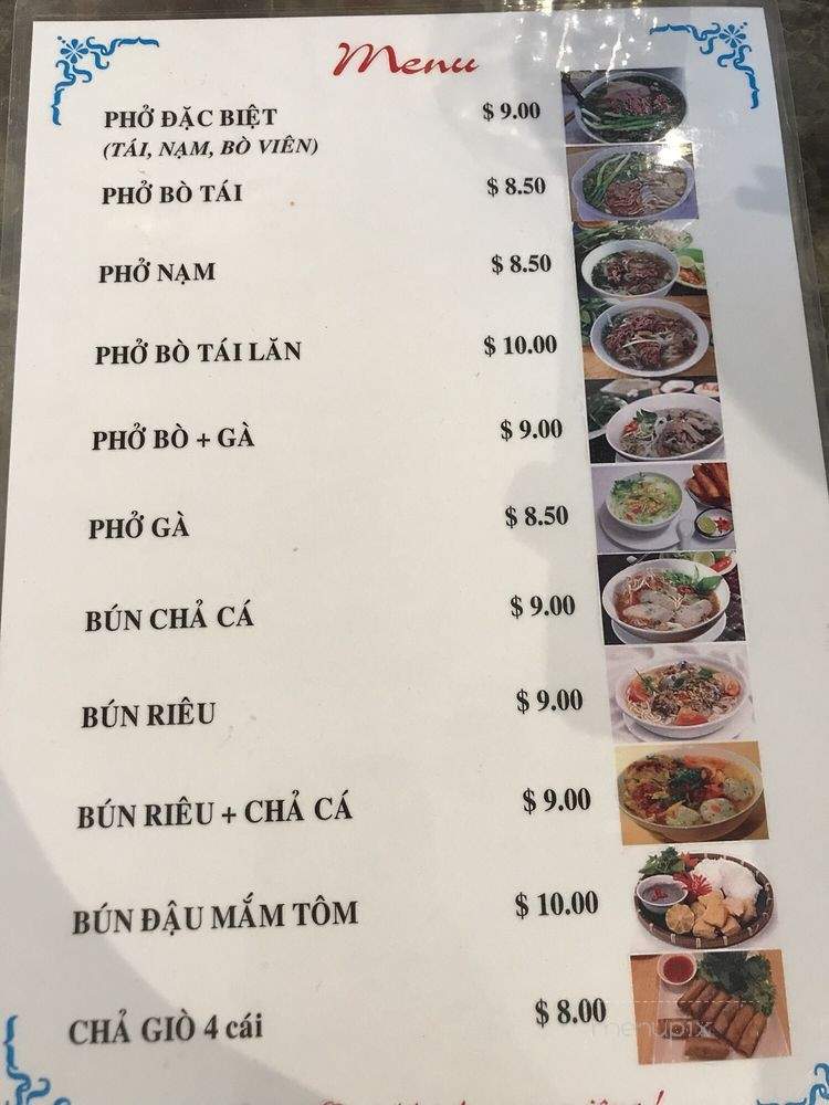 Dang Anh Cafe - Vancouver, BC menu_pic