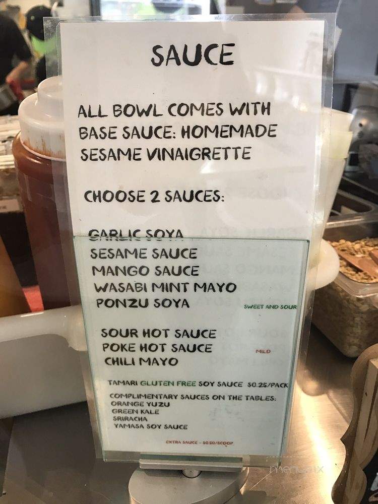 Poke Station - Vancouver, BC menu_pic