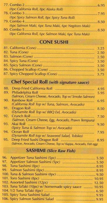 Sushi Dragon - Vancouver, BC menu_pic