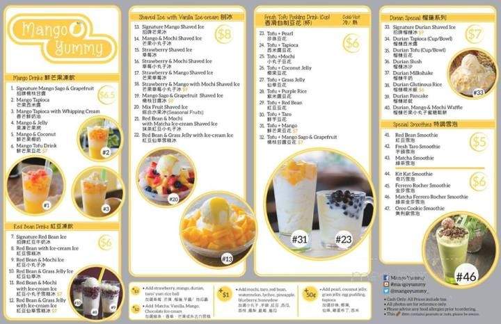 Mango Yummy - Richmond, BC menu_pic