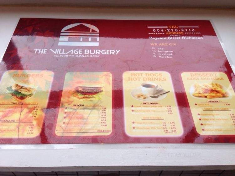 The Village Burgery - Richmond, BC menu_pic
