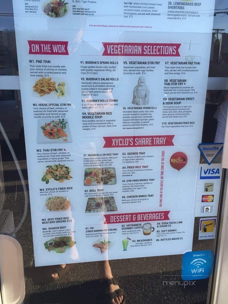 Xyclo Vietnamese Cusine - Richmond, BC menu_pic
