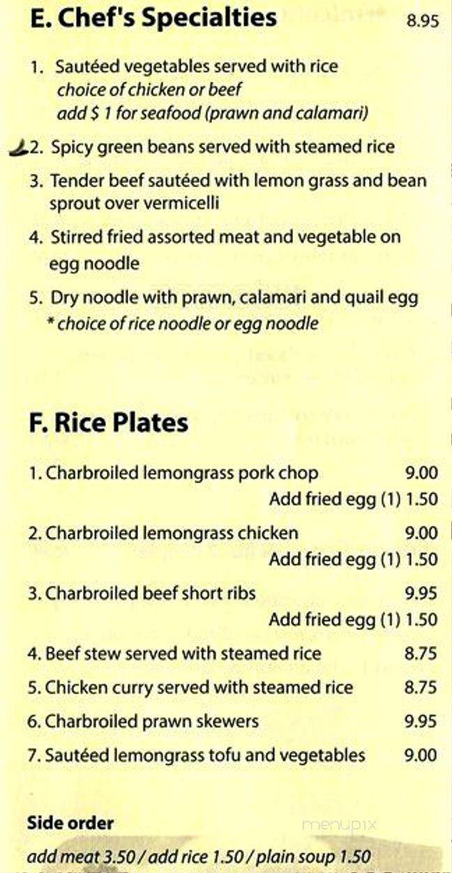 Pho Bon Mua - North Vancouver, BC menu_pic