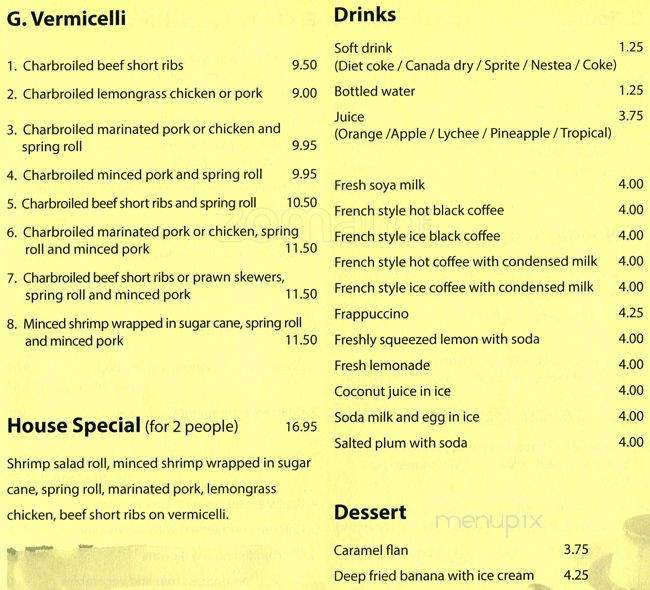 Pho Bon Mua - North Vancouver, BC menu_pic