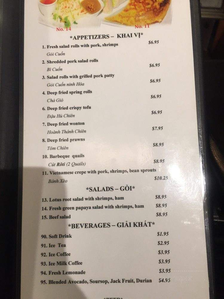 Green Leaf Bistro - Victoria, BC menu_pic