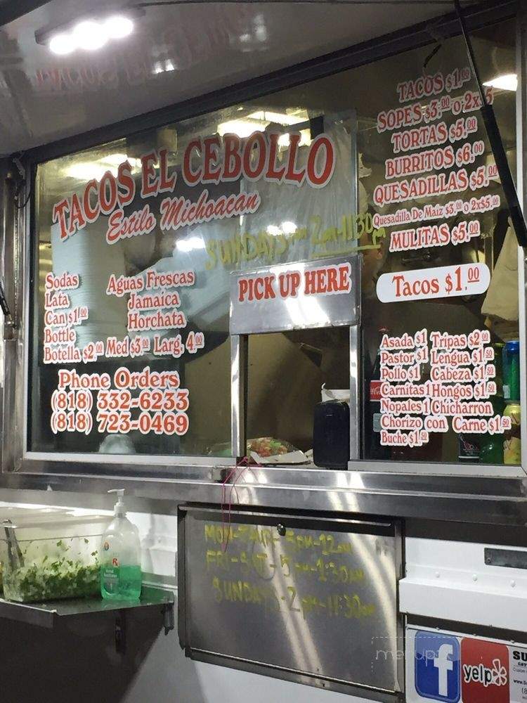 Tacos El Cebollo - Sylmar, CA menu_pic