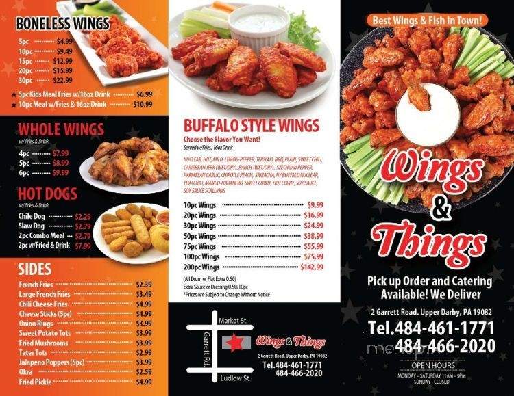 Wings & Things - Upper Darby, PA menu_pic