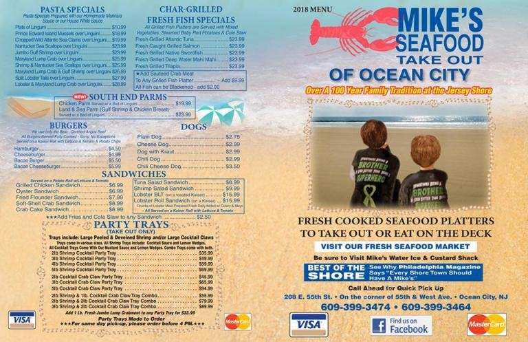 Mike's Seafood - Ocean City, NJ menu_pic