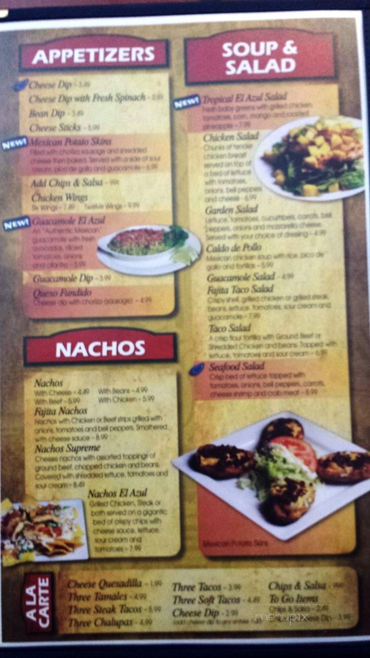 El Azul Grande - Prestonsburg, KY menu_pic