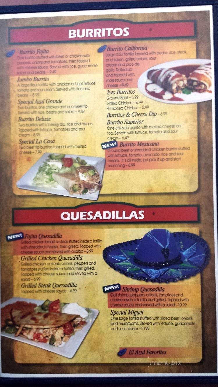 El Azul Grande - Prestonsburg, KY menu_pic